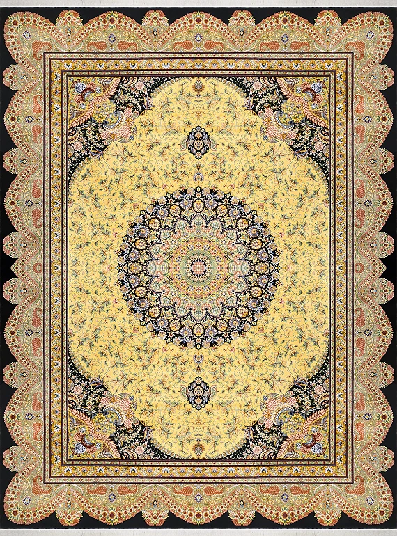 Шелковый Индийский ковер Medallion №1630 372x279cm