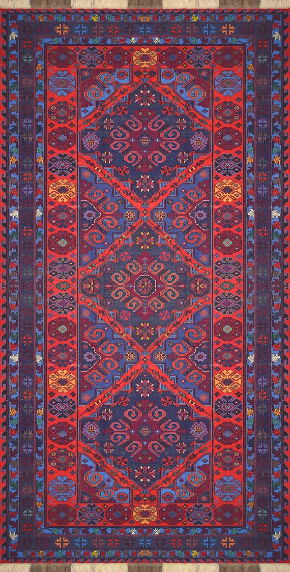 Безворсовый Дагестанский ковер Sumakh №3546 373x214cm из шерсти