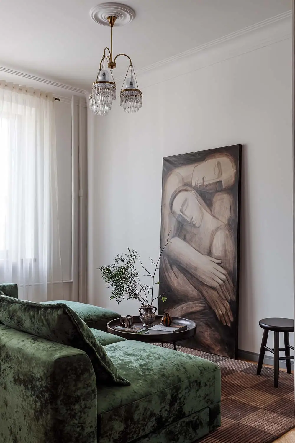 Индийский ковер Bristol из шерсти и шелка в гостиной