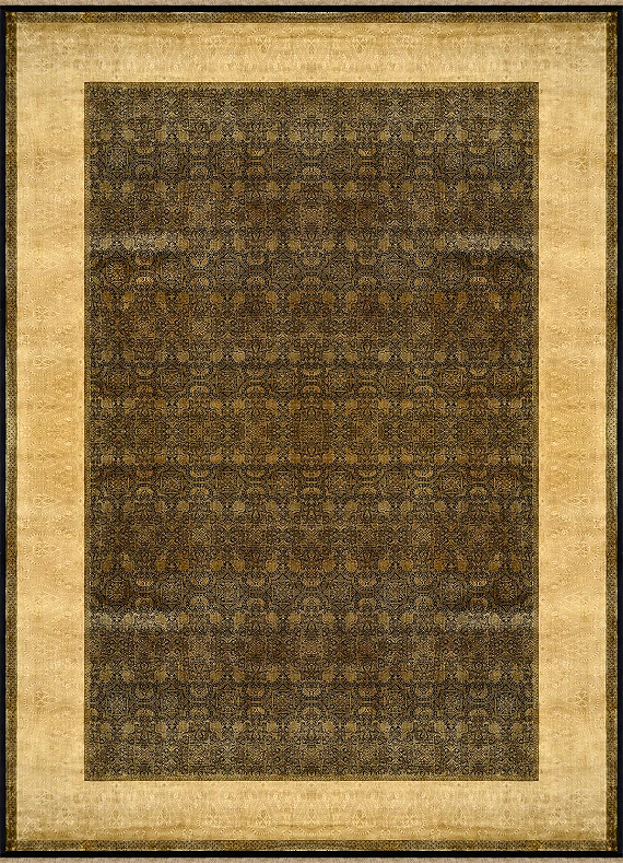 Современный Индийский ковер Moire №3500 356x256cm из шерсти и шелка в стиле неоклассика