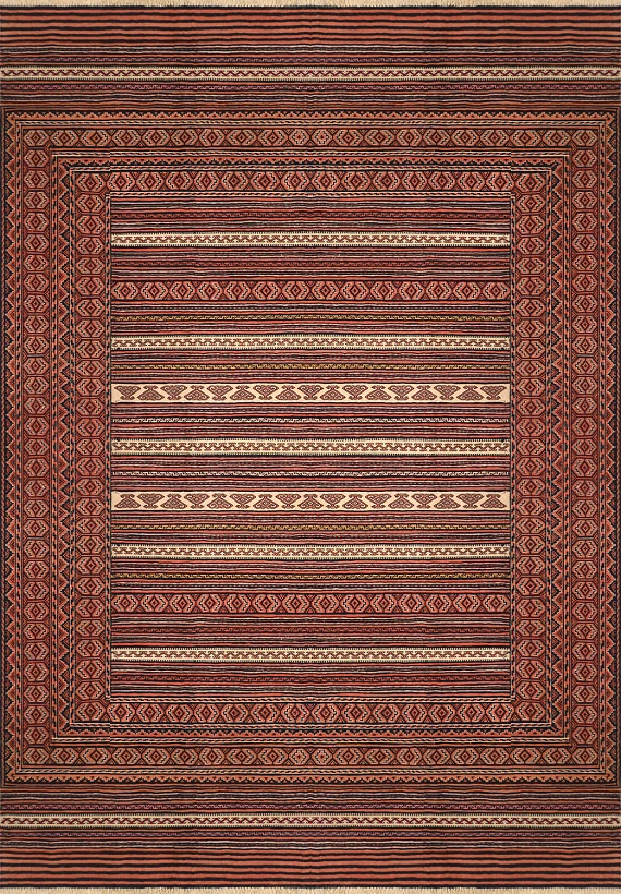 Безворсовый Персидский ковер Zinjan №3557 280x182cm из шерсти