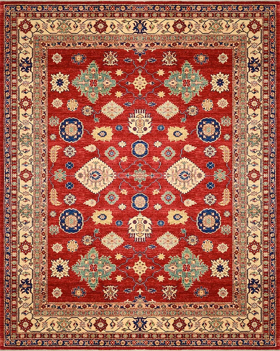 Шерстяной Азербайджанский ковер Kazakh №1521 300x246cm