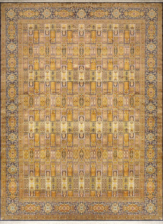 Шелковый Индийский ковер Heshti №1637 415x311cm