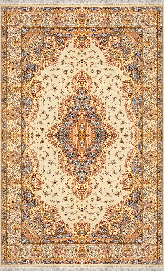 Шелковый Иранский ковер Qom №1665 206x133cm