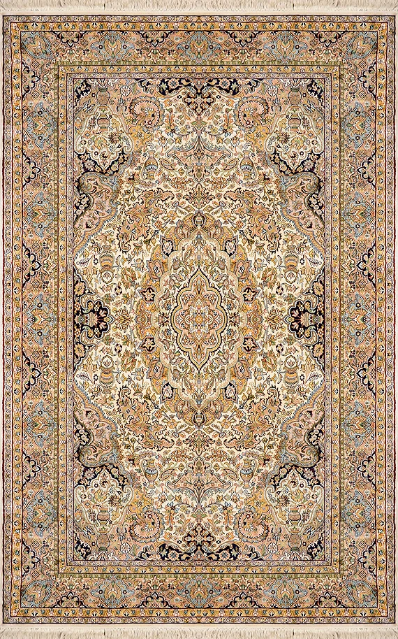 Шелковый Индийский ковер Kashmir №1743 192x124cm