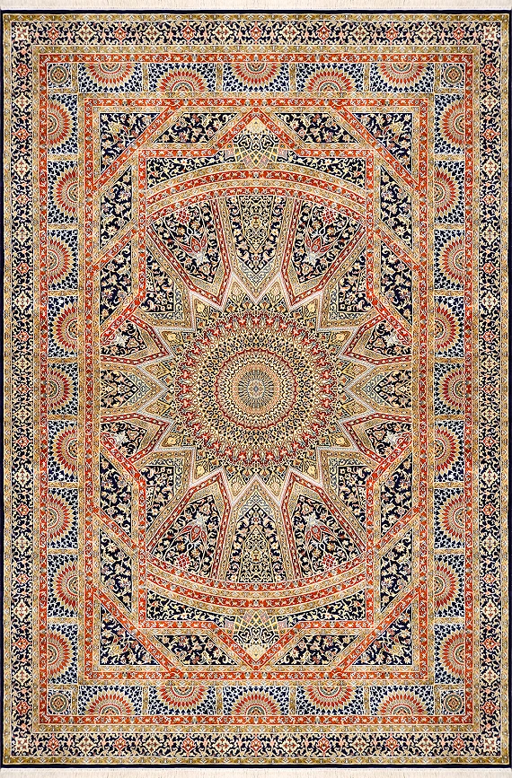 Шелковый Индийский ковер Gombad №2500 273x184cm
