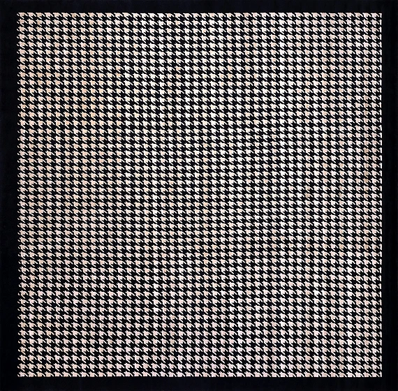 Индийский Pied-de-poule ковер №3565 302x301cm из шелка и шерсти