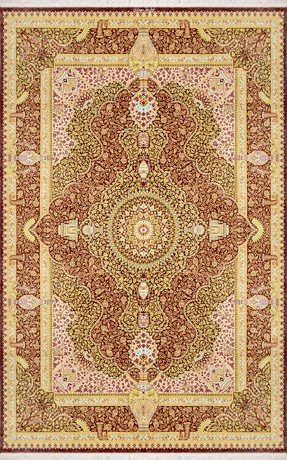 Шелковый Иранский ковер Qom №1712 203x135cm