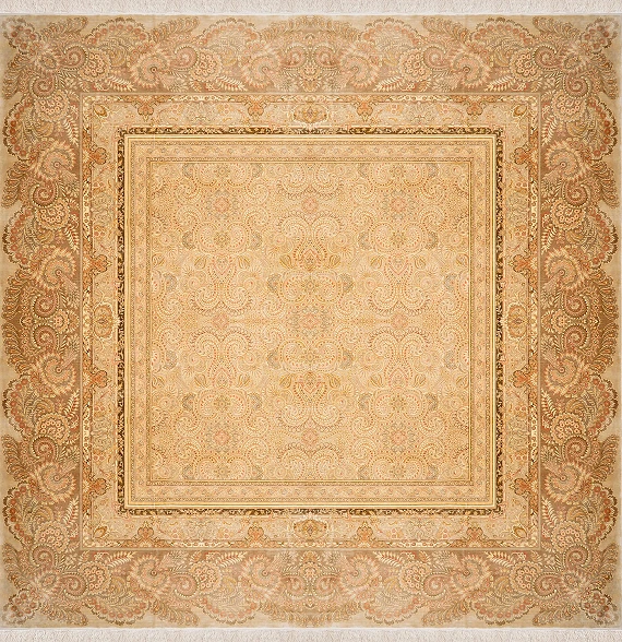 Современный Турецкий ковер De Fleur №1642 310x308cm из шелка в стиле неоклассика