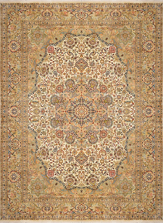 Шелковый Индийский ковер Kashmir №1736 336x248cm