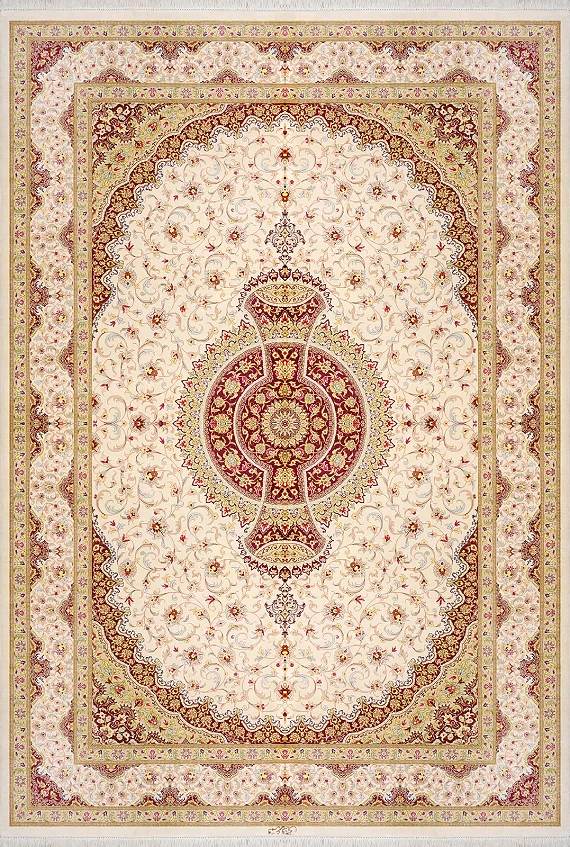 Шелковый Иранский ковер Qom №1687 232x160cm