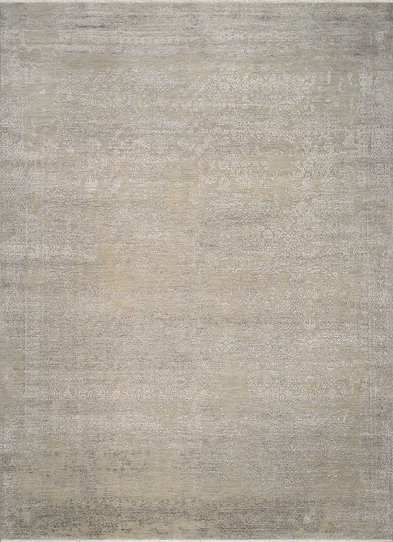 Современный Индийский ковер Shabby Classic №2881 368x275cm из шерсти и бамб. шелка в стиле неоклассика