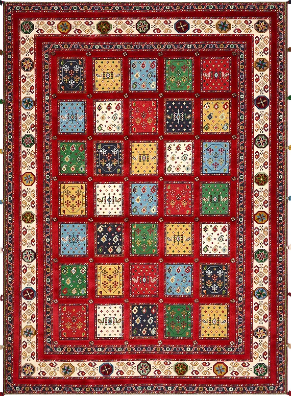 Безворсовый Индийский ковер Sirjan №3666 246x181cm из шерсти