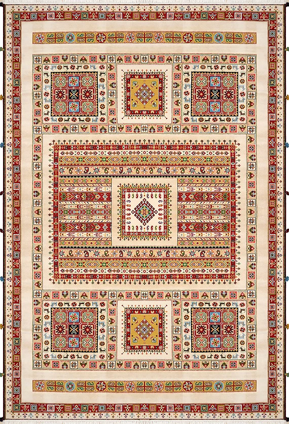 Безворсовый Индийский ковер Sirjan №3667 300x199cm из шерсти