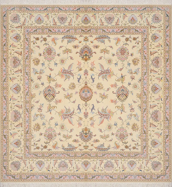 Иранский Tebriz ковер №1919 210x200cm из шелка и шерсти