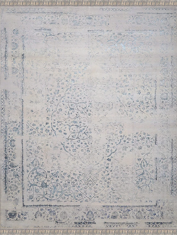 Современный Индийский ковер Shabby Classic №2017 307x246cm из шерсти и шелка в стиле неоклассика