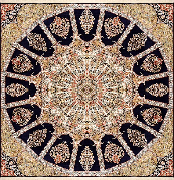 Шелковый Индийский ковер Gombad №2795 255x245cm