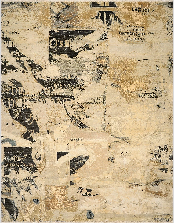 Индийский Abstract ковер №2152 307x240cm из шелка и шерсти