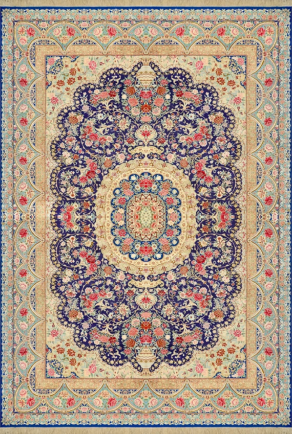 Шелковый Иранский ковер Rose Garden №1587 300x200cm