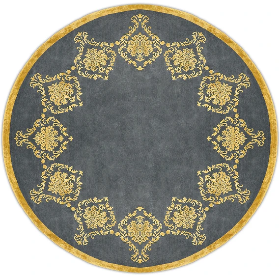 Индийский Damask Frame ковер №3722 249x249cm из шелка и шерсти