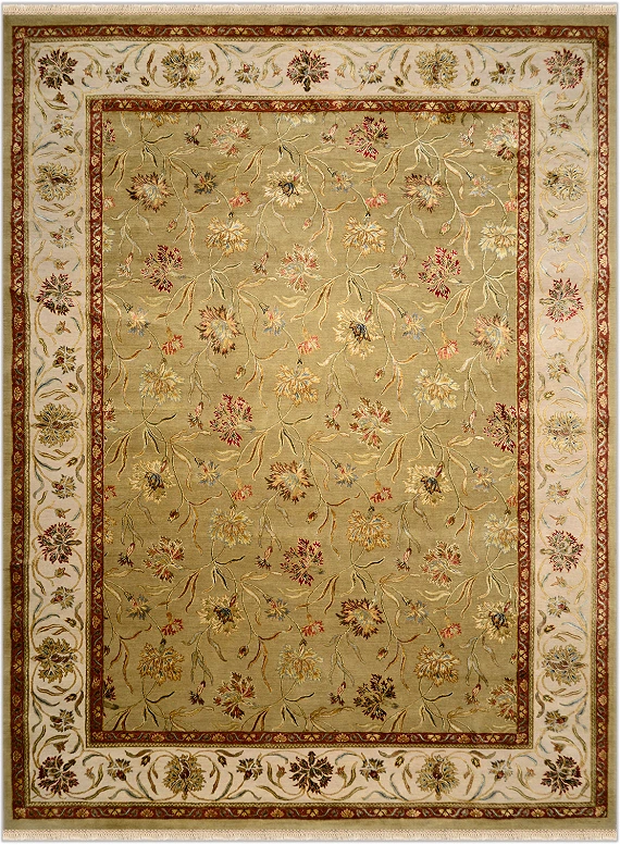 Индийский Rajastan ковер №1900 366x272cm из шелка и шерсти