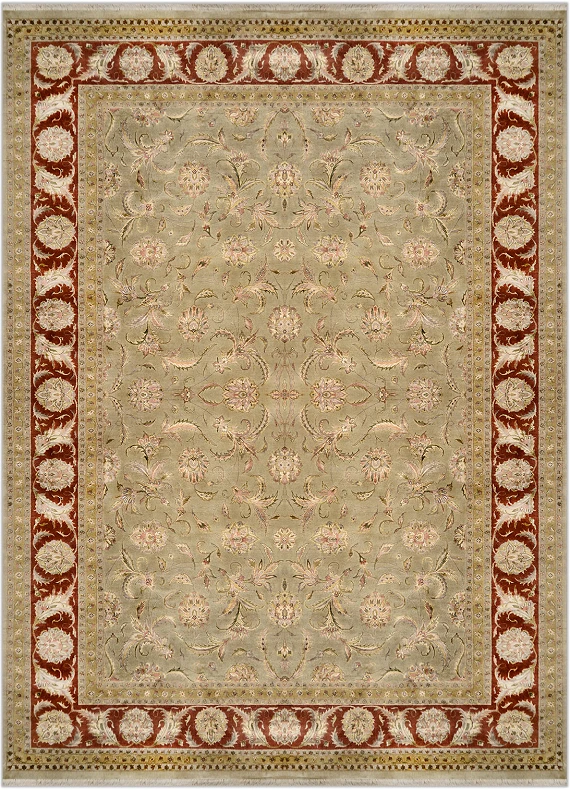 Индийский Rajastan ковер №1964 375x268cm из шелка и шерсти