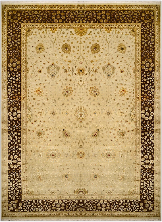 Индийский Rajastan ковер №1906 424x312cm из шелка и шерсти