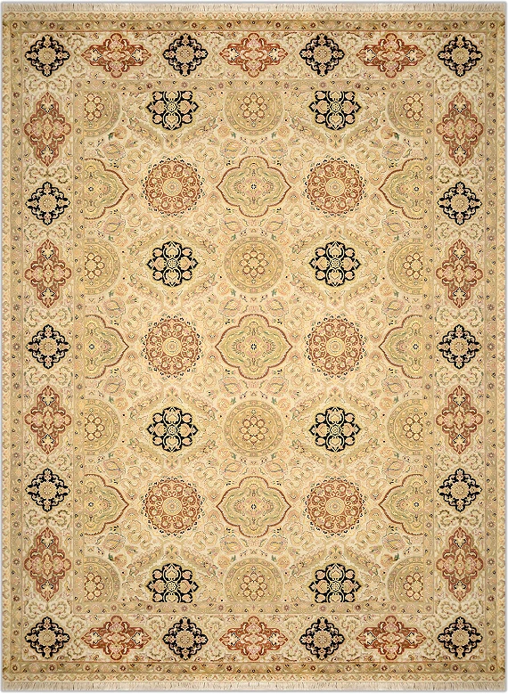 Индийский Maharaja ковер №1934 363x264cm из шелка и шерсти