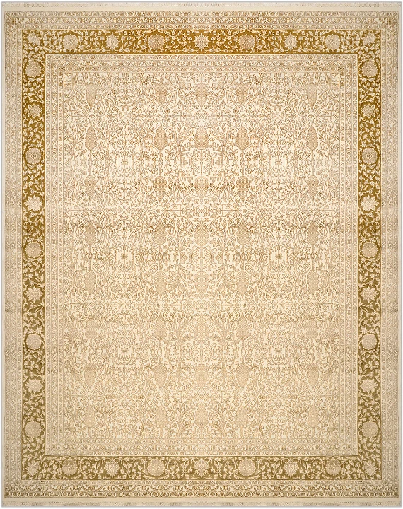 Современный Индийский ковер Rajastan Neo №2156 293x229cm из шерсти и шелка в стиле неоклассика