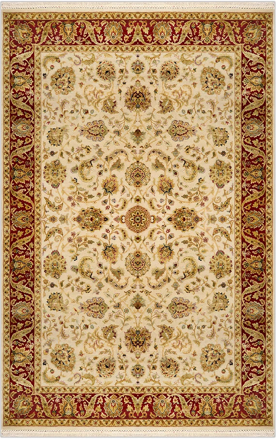 Индийский Rajastan ковер №1838 251x178cm из шелка и шерсти