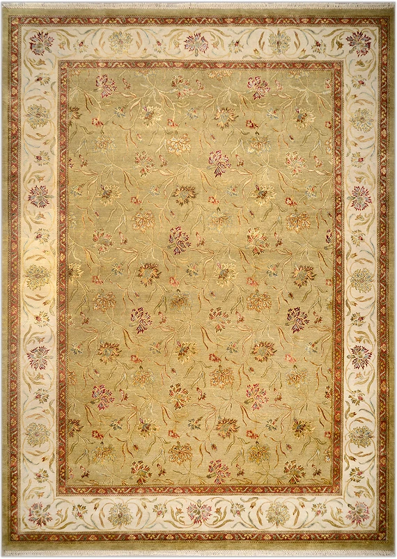 Индийский Rajastan ковер №1962 421x304cm из шелка и шерсти