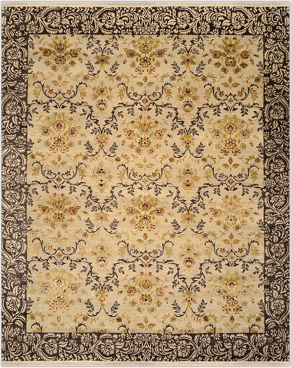 Современный Индийский ковер Rajastan Neo №1899 308x249cm из шерсти и шелка в стиле неоклассика