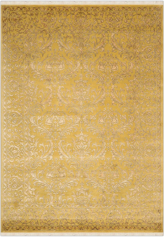 Современный Индийский ковер Damask №2221 243x174cm из шерсти и шелка в стиле неоклассика