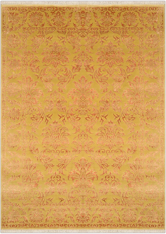 Современный Индийский ковер Damask №2211 244x169cm из шерсти и шелка в стиле неоклассика