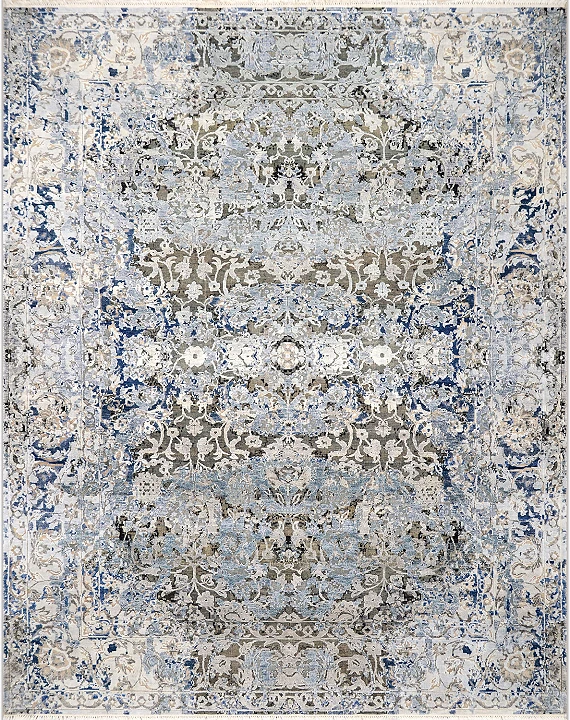 Современный Индийский ковер Shabby Classic №3079 310x245cm из шерсти и бамб. шелка в стиле неоклассика